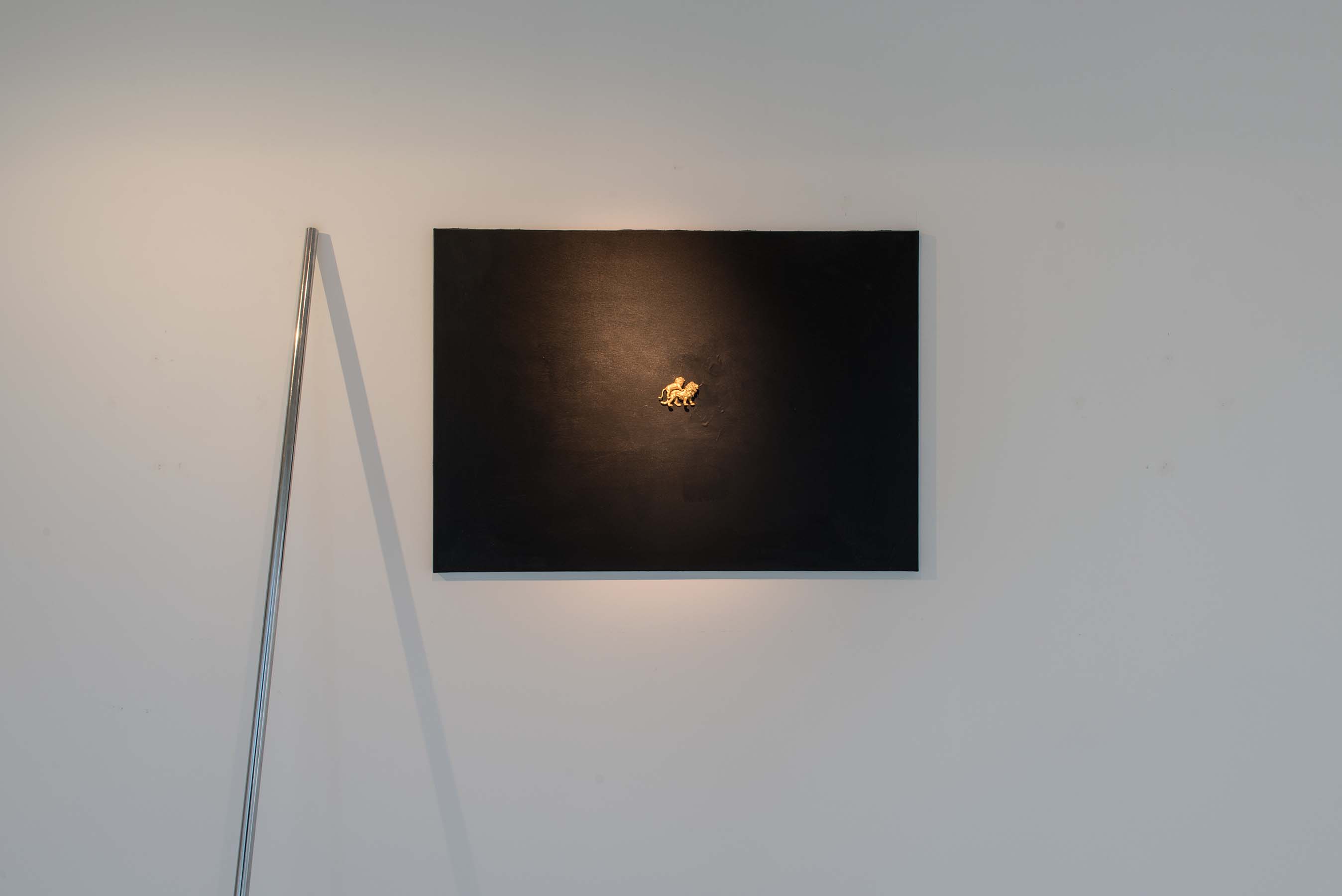 The Wind on the Moon, 2018, mixed media on canvas, metal rod