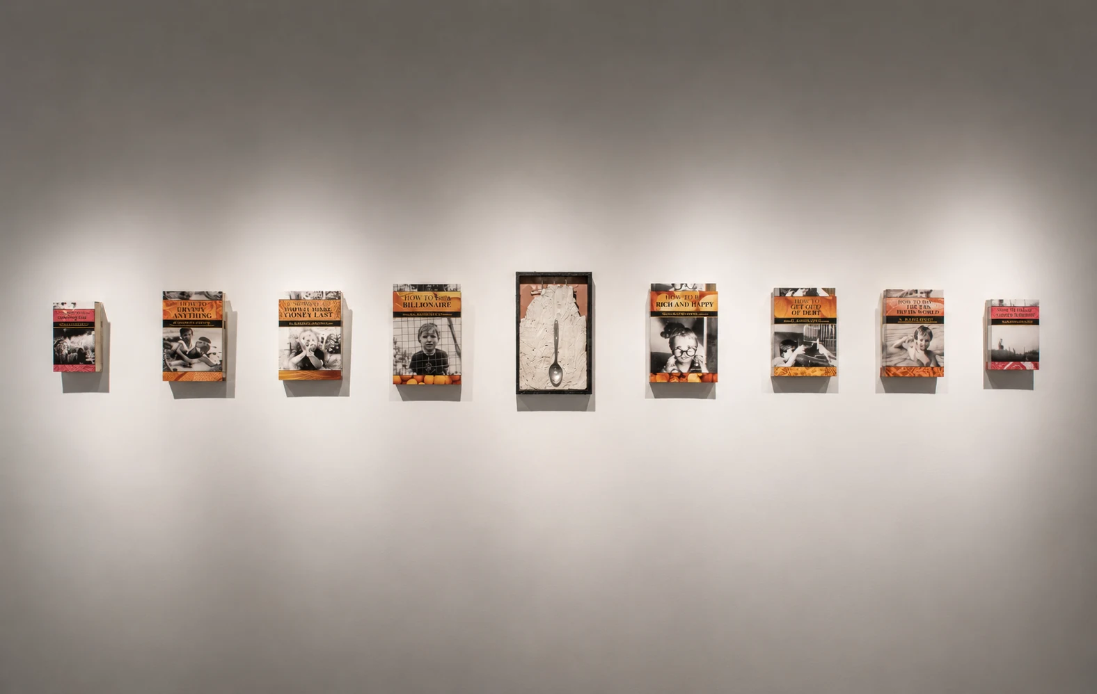How to Love the Dust (2018) — books, photographs from artist’s archive, cement by Siniša Radulović