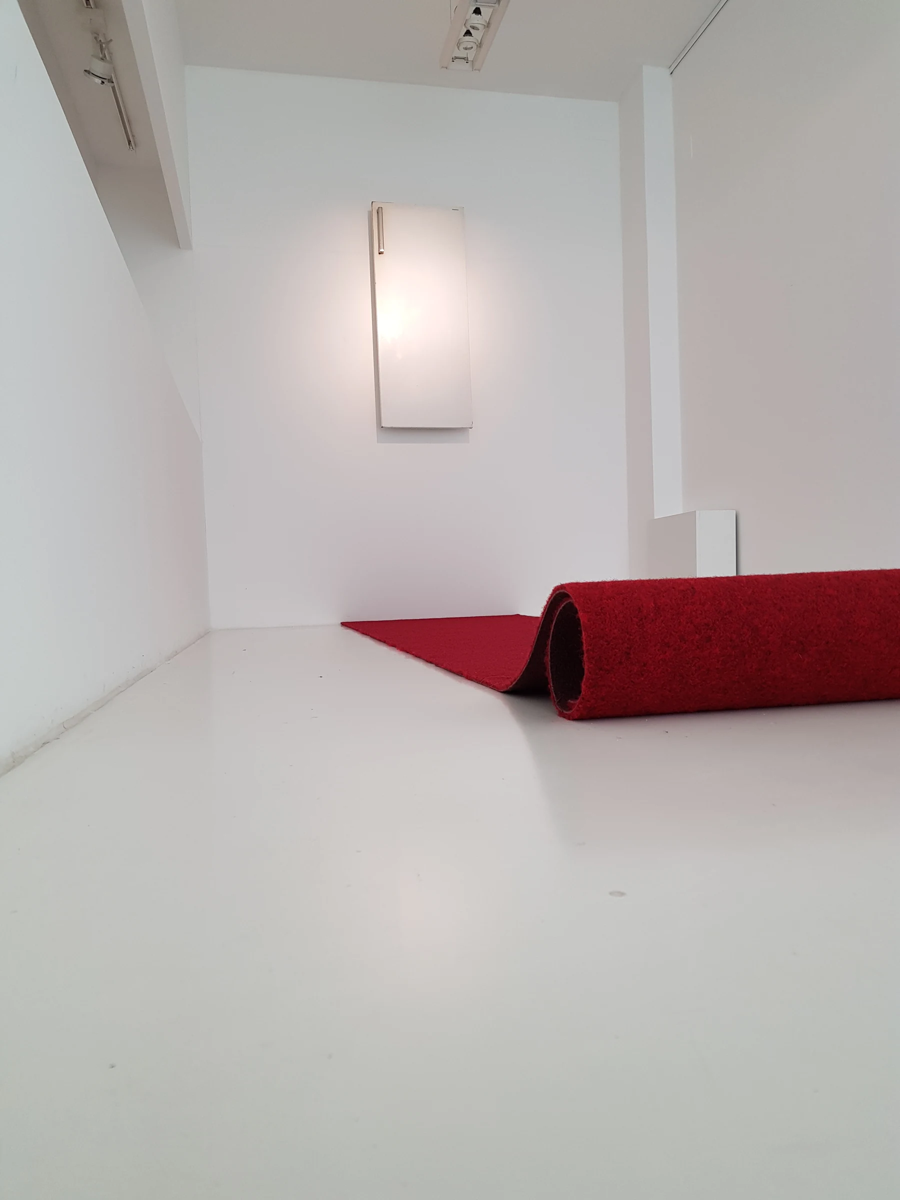 Obod (2018) — refrigerator door, carpet, audio by Siniša Radulović
