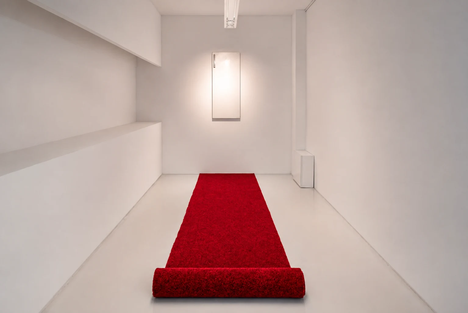 Obod (2018) — refrigerator door, carpet, audio by Siniša Radulović